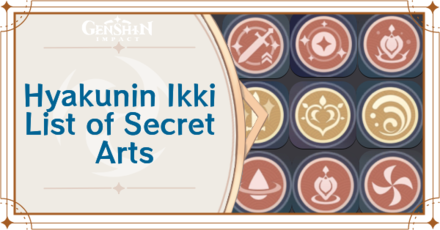 Genshin Impact - Hyakunin Ikki List of Secret Arts