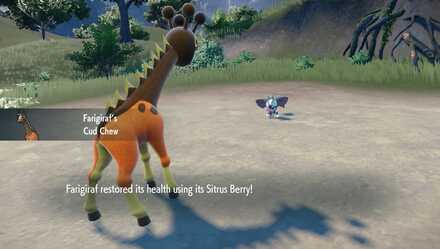 Pokemon Scarlet and Violet SV - Farigiraf Cud Chew Activating