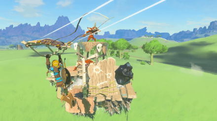 LoZ TotK Paragliding by an Enemy Camp