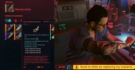 Cyberpunk 2077 - Install Sandevistan Through Ripperdocs