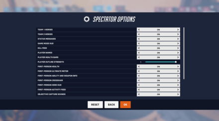 Spectator Mode Options Press B