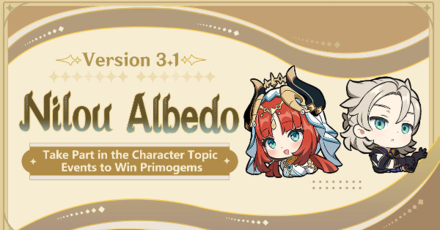 Genshin Impact - Nilou and Albedo Topic Event Page
