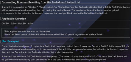 Dismantling Bonus - October 28