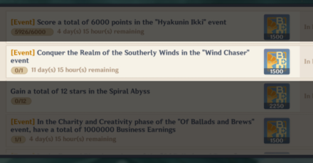 Genshin - Get Battle Pass Rewards from the Wind Chaser Event