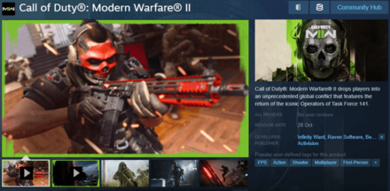 Steam page