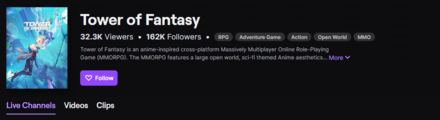 Twitch Drops - Watch a Tower of Fantasy Stream