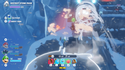 Mario + Rabbids Sparks of Hope - Throwing Bob-ombs to Stone Masks