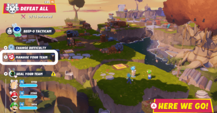 Mario Rabbids sparks of Hope - Manage Team