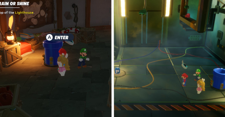 Mario + Rabbids Sparks of Hope - Enter the Blue Pipe in the Lighthouse.png