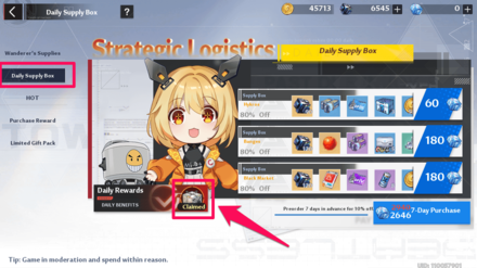 Claim Daily Supply Box