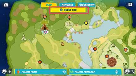 Access the Quest Log from the Map