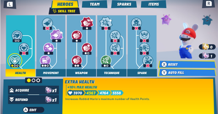 Mario + Rabbids Sparks of Hope - Skill Tree