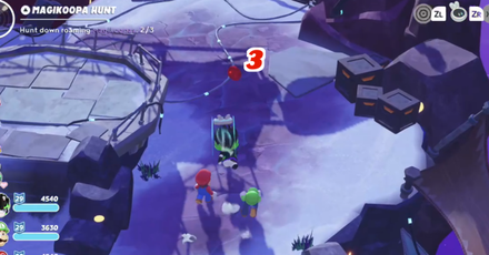 Mario + Rabbids Sparks of Hope - Turn back and go to the right side of the platform to get the third Red Coin.png