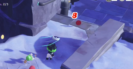 Mario + Rabbids Sparks of Hope - Go down the slope and you should see the last Red Coin before a platform.png