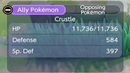 Pokemon UNITE - Crustle HP with 6 Stacks and White Emblems.png