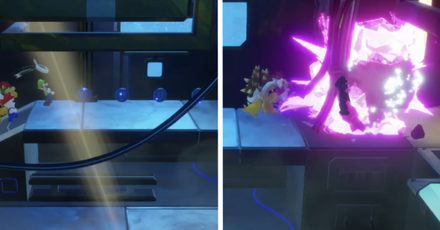 Mario + Rabbids Sparks of Hope - Go up further up the ramp to get the third set of Blue Coins up ahead.png