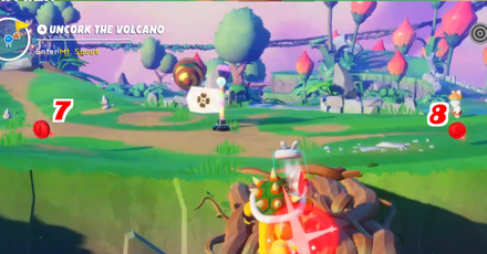 Mario + Rabbids Sparks of Hope - On the either side of the Fast Travel Flag is the last two Red Coins.png