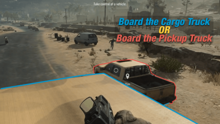 Board the Cargo Truck or Pickup Truck