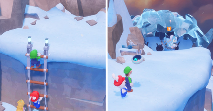 Mario + Rabbids Sparks of Hope - Climb up then go right to the snowy path.png