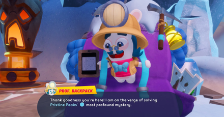 Mario + Rabbids Sparks of Hope - Talk to Professor Backpack and help him solve the riddle of Pristine Peaks.png