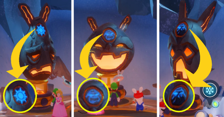 Mario + Rabbids Sparks of Hope - Solve the riddle by rotating the logos on top of the statues.png