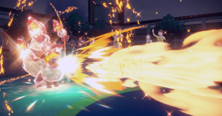 Pokemon Scarlet and Violet SV - Terastalized Eevee Using Tera Blast