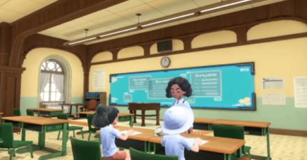 Pokemon Scarlet and Violet SV - Teacher and Students in Classroom