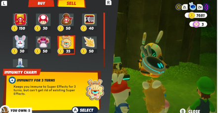 Purchased items can also be sold