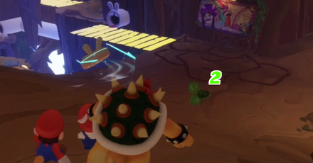 Mario + Rabbids Sparks of Hope - Turn right to get the second cluster of Green Coins.png