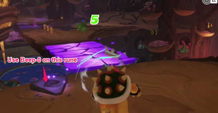 Mario + Rabbids Sparks of Hope - Turn right and activate the rune symbol to get to the last cluster of Green Coins.png