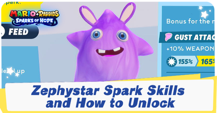 Mario + Rabbids Sparks of Hope - Zephystar Spark Skills and How to Unlock