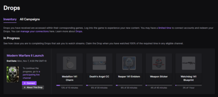 Modern Warfare 2 Twitch drops - Drops progress