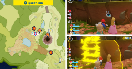 Mario + Rabbids Sparks of Hope - Use Beep-0 to reveal a ladder to the blue pipe.png