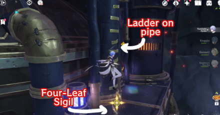Genshin - Deus Foundry Walkthrough 2 - Ladder on Pipe and the Sigil