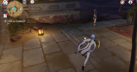 Genshin - Talk to Candace in Aaru Village