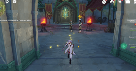 Genshin -  Talk to the soldiers in Caravan Ribat