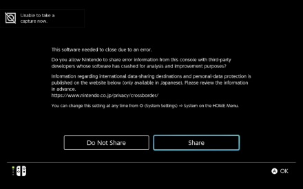 Mario + Rabbids Sparks of Hope Error Message