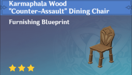 Genshin Impact - How to Get Karmaphala Wood " Counter-Assault" Dining Chair Furnishing