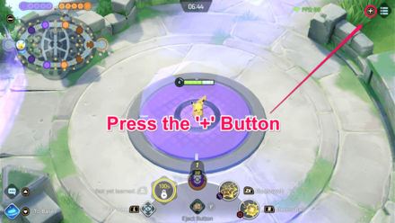 Pokemon UNITE - Practice Options Button