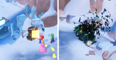 Mario + Rabbids Sparks of Hope - Put the cube in the receptacle to eliminate the obstacle
