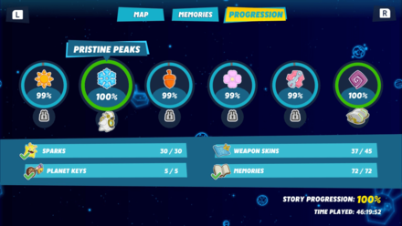 Mario + Rabbids Sparks of Hope - Progression Screen