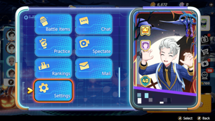 Pokemon UNITE - Settings in Trainer Menu.png