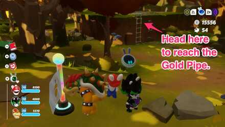 Climb up the ladder on your left