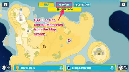Access Memories from the Map Screen