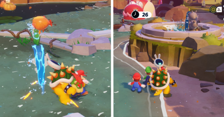 Mario + Rabbids Sparks of Hope - Dash the Sillyfish to stun them, then throw then in the nearby fountain.png