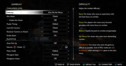 God of War Ragnarok Difficulty Settings