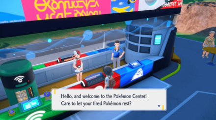 Pokemon Scarlet and Violet SV - Outdoor Pokemon Center Rest Pokemon