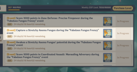 Genshin - Fabulous Fungus Frenzy - Fungus Capture BP Reward