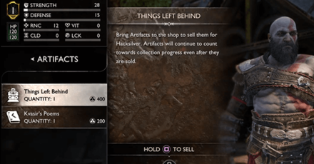 GOWR - Collect Artifacts and Sell them for Hacksilver