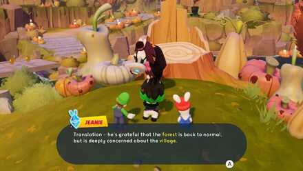 Jeanie often interprets the hard-to-understand conversations